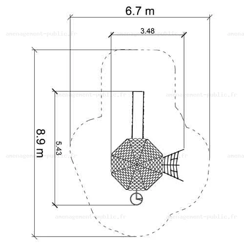 Structure multi-activités pour aires de jeux extérieur 